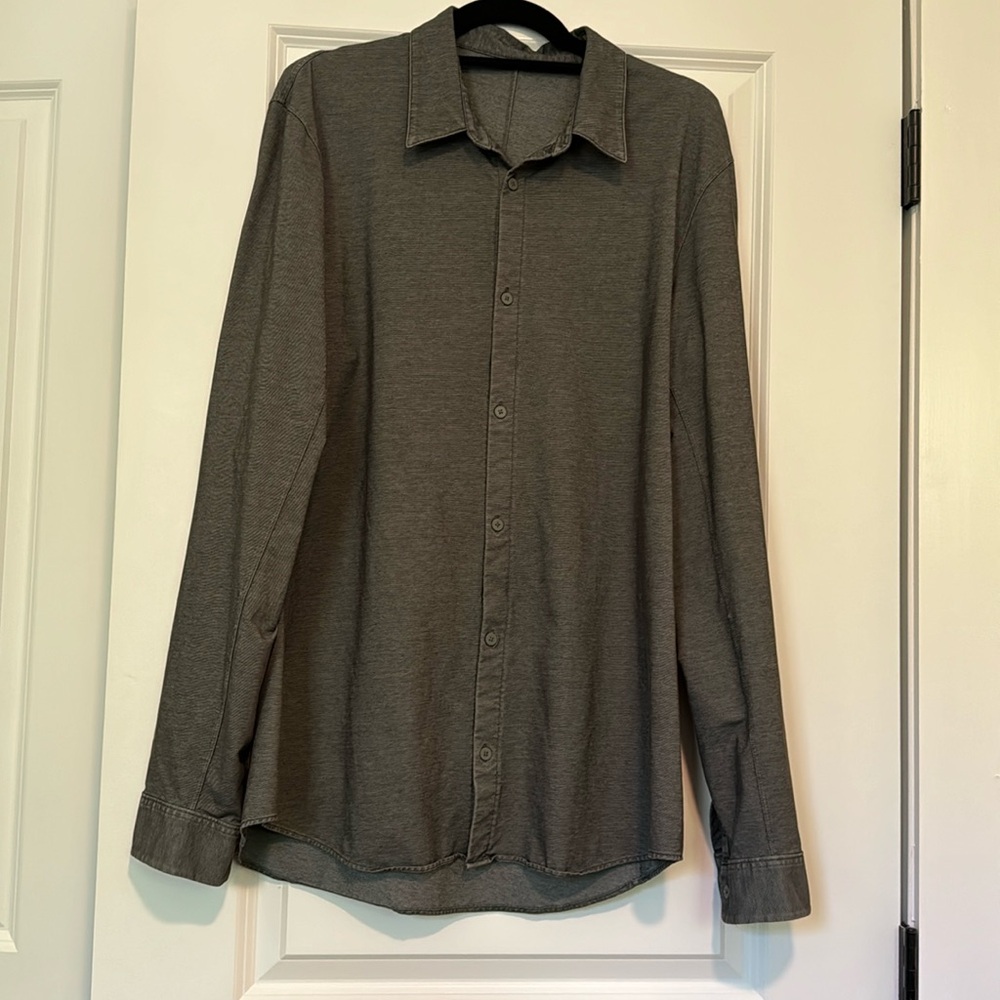 Lululemon Oxford Shirt Men's Gray Long Sleeve Button Down - XLarge